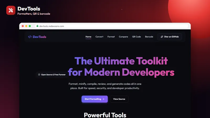 DevTools developer utilities home page
