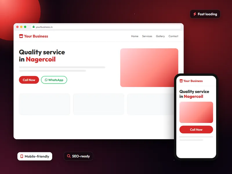 Website developer in Nagercoil building a responsive business website